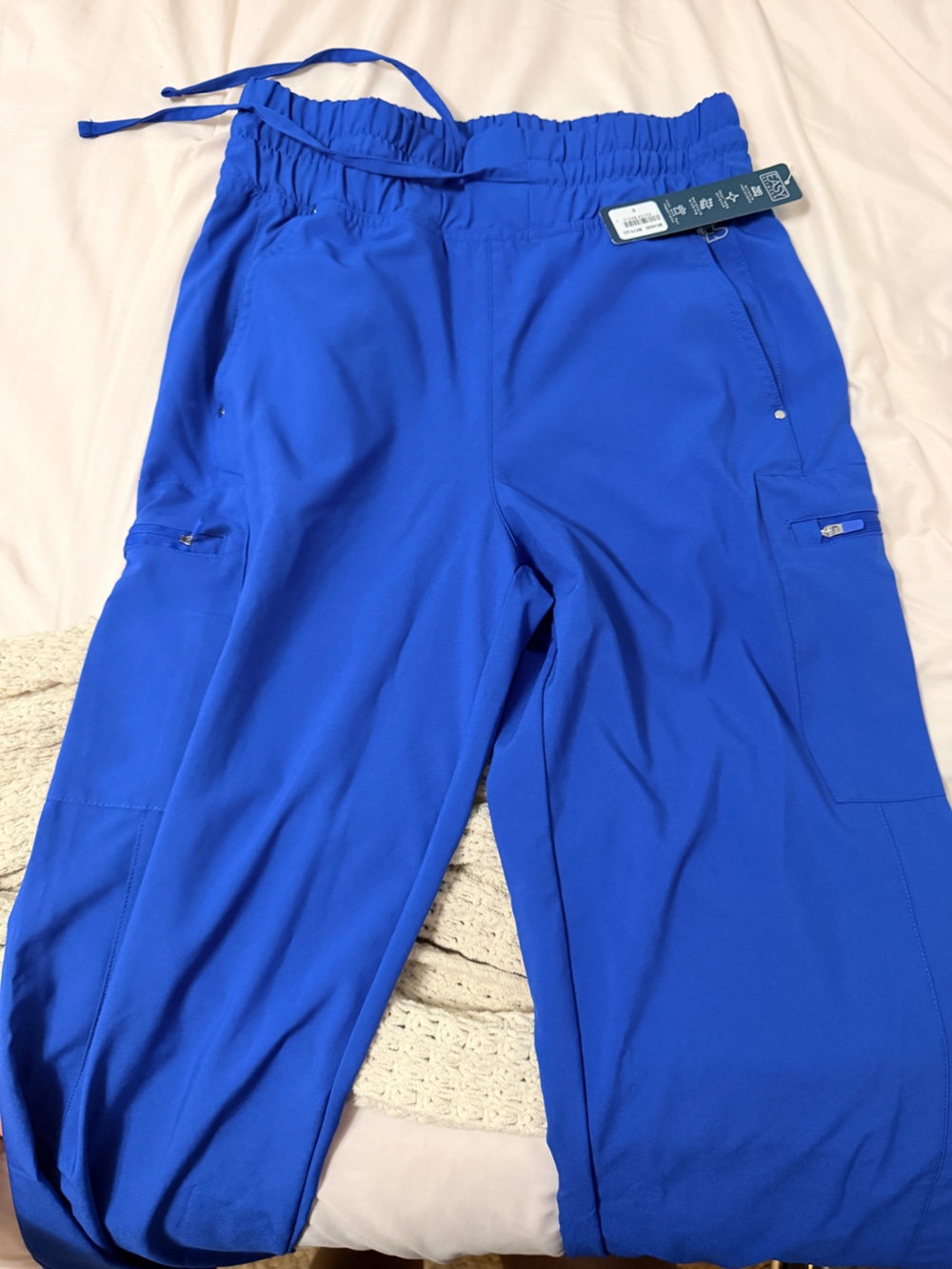 Women's Cargo Jeans in Vibrant Cobalt Blue
